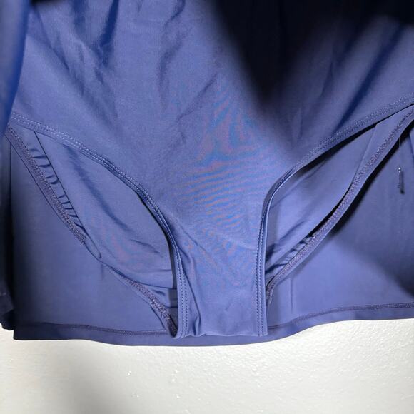 Costa Del Sol Navy Blue Solid Skirted Bikini Bottom - 18 - Women's Plus Size - Picture 3 of 6